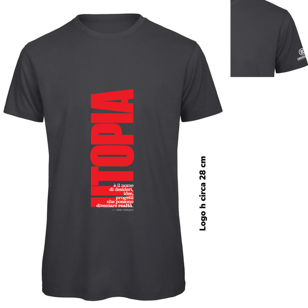 T-shirt grigio scuro UTOPIA Emergency - personalizzabile con logo