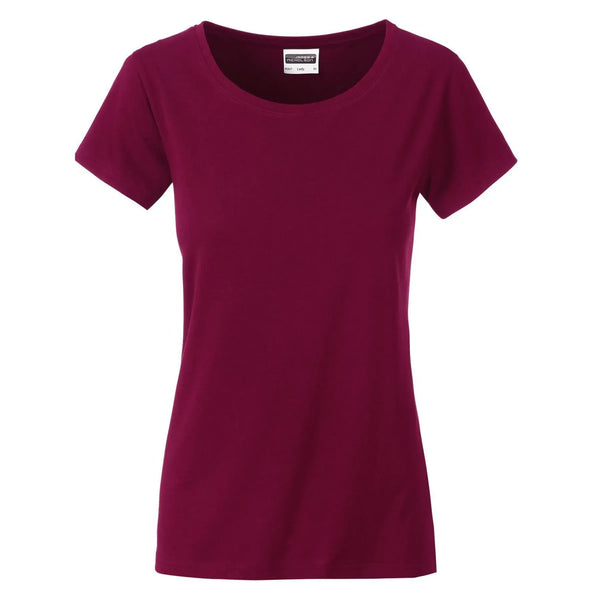 T-shirt Ladies Basic-t bordeaux / XS - personalizzabile con logo
