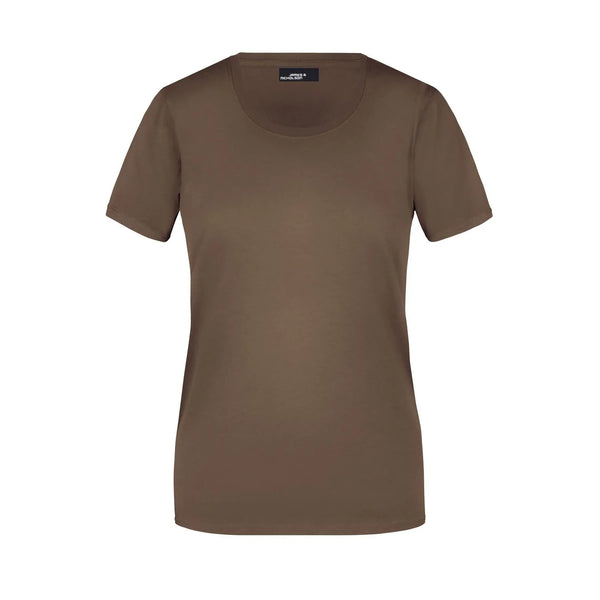 T-shirt Ladies Basic-t marrone / S - personalizzabile con logo