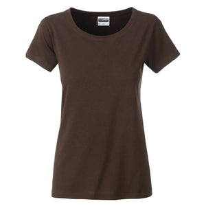T-shirt Ladies Basic-t marrone / XS - personalizzabile con logo