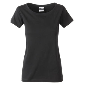 T-shirt Ladies Basic-t nero / XS - personalizzabile con logo
