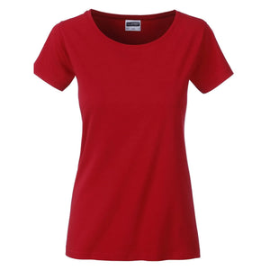 T-shirt Ladies Basic-t rosso / XS - personalizzabile con logo