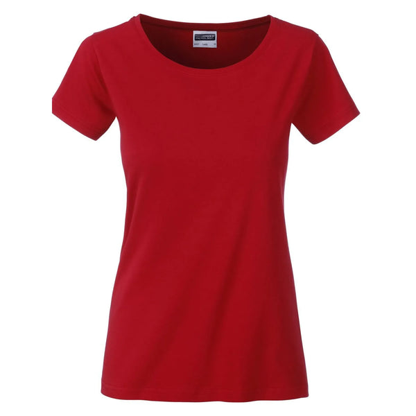T-shirt Ladies Basic-t rosso / XS - personalizzabile con logo