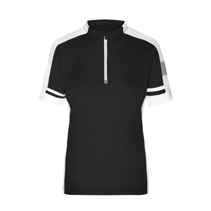 T-shirt Ladies Bike-t Half Zip nero / S - personalizzabile con logo