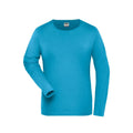 T-shirt Ladies Bio Stretch-maniche lunghe Work - Solid azzurro / XS - personalizzabile con logo