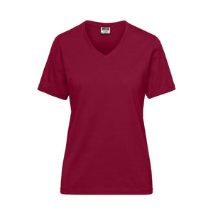 T-shirt Ladies Bio Workwear bordeaux / XS - personalizzabile con logo