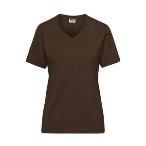T-shirt Ladies Bio Workwear marrone / XS - personalizzabile con logo