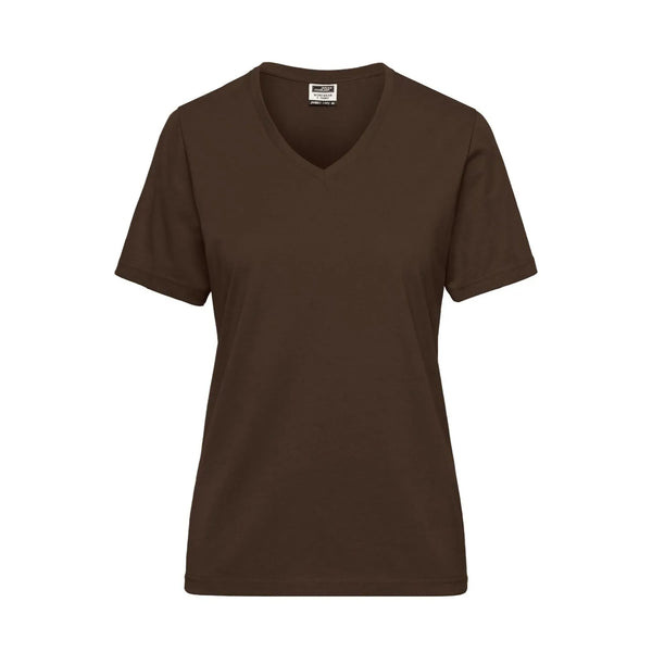 T-shirt Ladies Bio Workwear marrone / XS - personalizzabile con logo