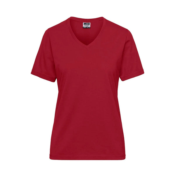 T-shirt Ladies Bio Workwear rosso / XS - personalizzabile con logo