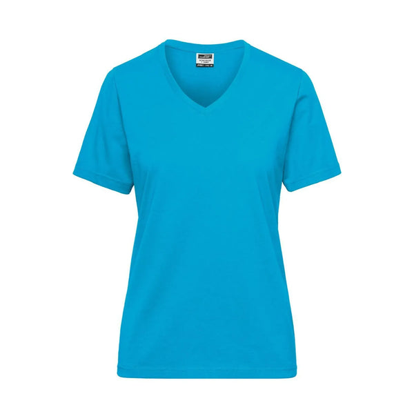 T-shirt Ladies Bio Workwear turquoise / XS - personalizzabile con logo
