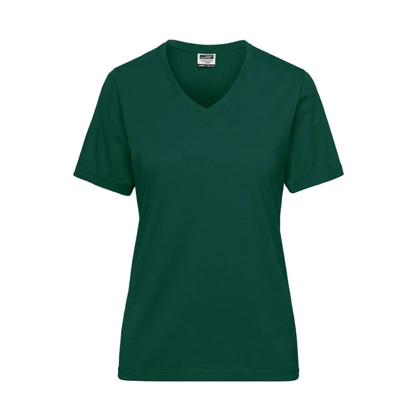 T-shirt Ladies Bio Workwear verde / XS - personalizzabile con logo