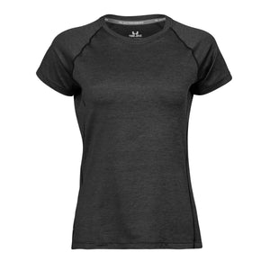 T-shirt Ladies cooldry tee Black Melange / S - personalizzabile con logo