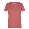 T-shirt Ladies Heather rosso / S - personalizzabile con logo