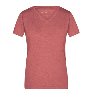 T-shirt Ladies Heather rosso / S - personalizzabile con logo