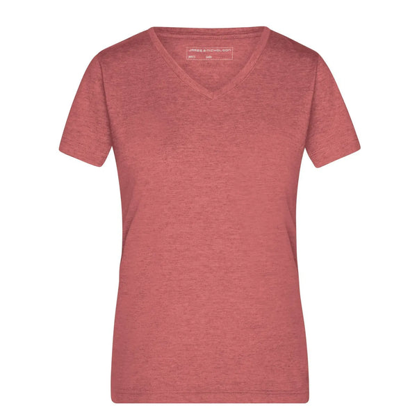 T-shirt Ladies Heather rosso / S - personalizzabile con logo