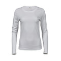 T-shirt Ladies Long Sleeve Interlock Tee bianco / S - personalizzabile con logo