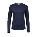T-shirt Ladies Long Sleeve Interlock Tee blu / S - personalizzabile con logo