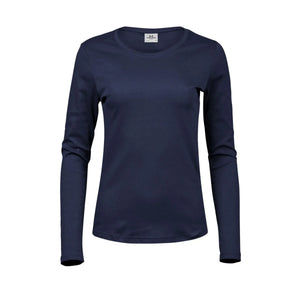 T-shirt Ladies Long Sleeve Interlock Tee blu / S - personalizzabile con logo