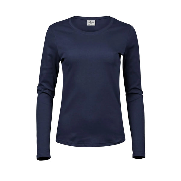 T-shirt Ladies Long Sleeve Interlock Tee blu / S - personalizzabile con logo