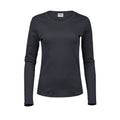 T-shirt Ladies Long Sleeve Interlock Tee grigio / S - personalizzabile con logo