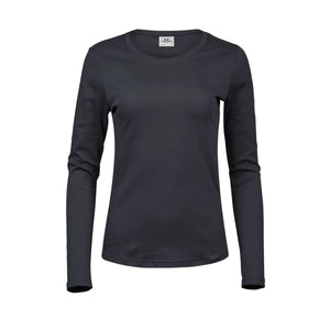 T-shirt Ladies Long Sleeve Interlock Tee grigio / S - personalizzabile con logo