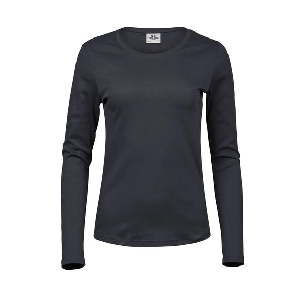 T-shirt Ladies Long Sleeve Interlock Tee grigio / S - personalizzabile con logo