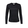 T-shirt Ladies Long Sleeve Interlock Tee nero / S - personalizzabile con logo