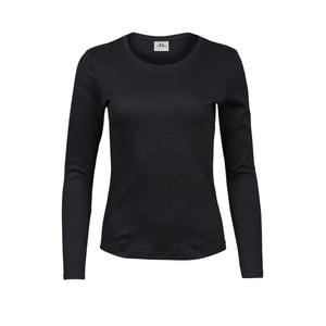 T-shirt Ladies Long Sleeve Interlock Tee nero / S - personalizzabile con logo