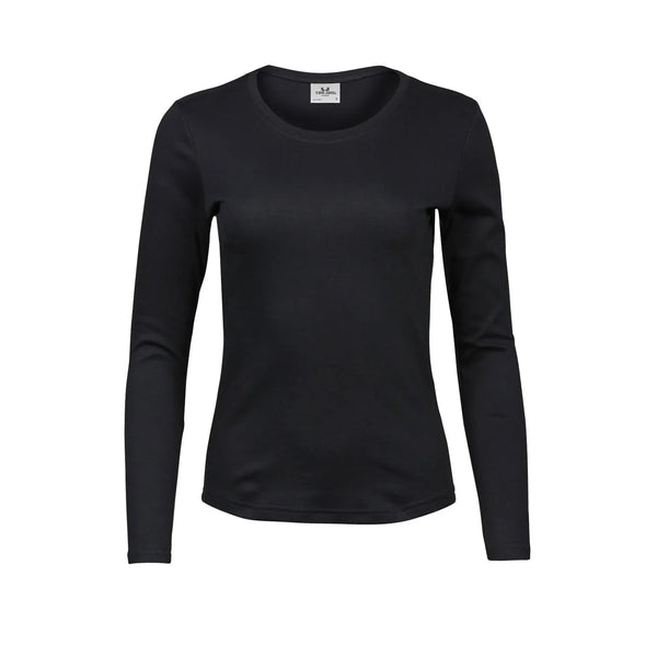 T-shirt Ladies Long Sleeve Interlock Tee nero / S - personalizzabile con logo