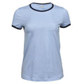 T-shirt Ladies Ringer Tee azzurro / S - personalizzabile con logo