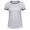 T-shirt Ladies Ringer Tee bianco / S - personalizzabile con logo