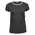 T-shirt Ladies Ringer Tee grigio / S - personalizzabile con logo