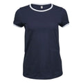 T-shirt Ladies Ringer Tee Navy/White / S - personalizzabile con logo
