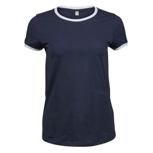 T-shirt Ladies Ringer Tee Navy/White / S - personalizzabile con logo