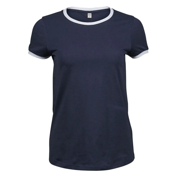 T-shirt Ladies Ringer Tee Navy/White / S - personalizzabile con logo