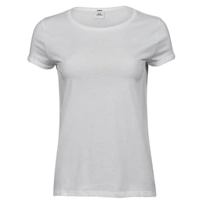 T-shirt Ladies Roll-Up Tee bianco / S - personalizzabile con logo