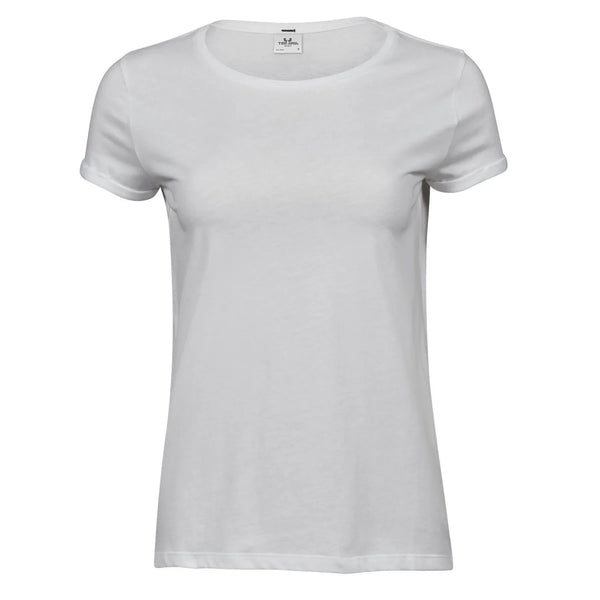 T-shirt Ladies Roll-Up Tee bianco / S - personalizzabile con logo