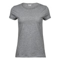T-shirt Ladies Roll-Up Tee grigio / S - personalizzabile con logo