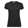 T-shirt Ladies Roll-Up Tee nero / S - personalizzabile con logo