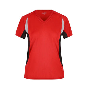 T-shirt Ladies Running-t rosso / S - personalizzabile con logo
