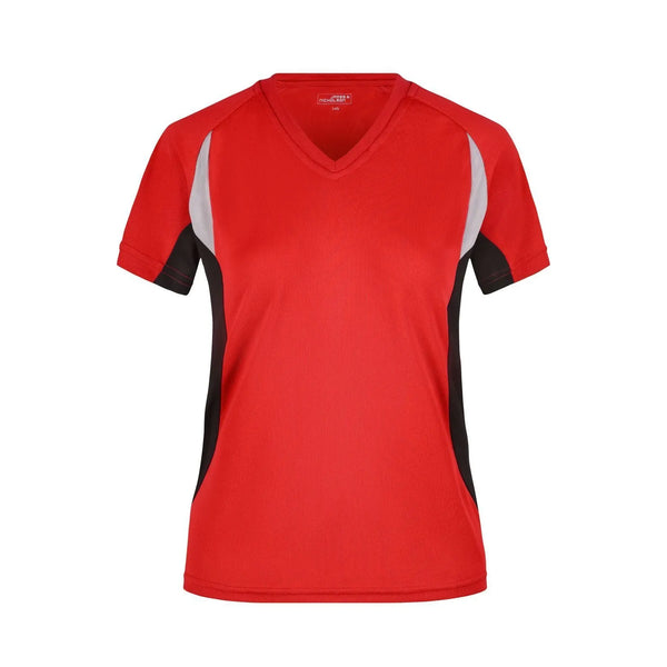 T-shirt Ladies Running-t rosso / S - personalizzabile con logo