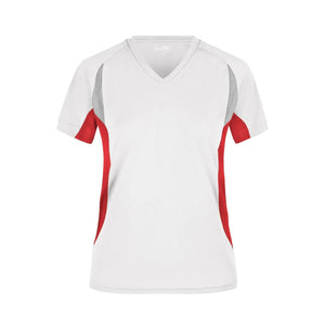T-shirt Ladies Running-t white/red / S - personalizzabile con logo