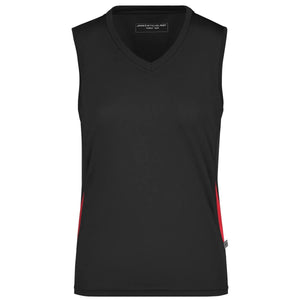 T-shirt Ladies Running Tank nero / S - personalizzabile con logo