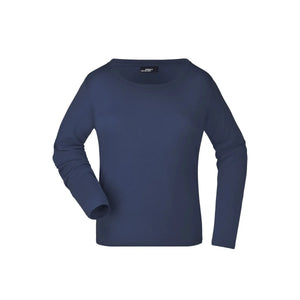 T-shirt Ladies Shirt Long-sleeved Medium blu / S - personalizzabile con logo