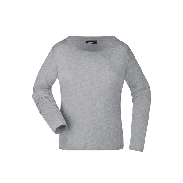 T-shirt Ladies Shirt Long-sleeved Medium grigio / S - personalizzabile con logo