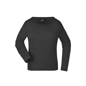 T-shirt Ladies Shirt Long-sleeved Medium nero / S - personalizzabile con logo
