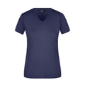 T-shirt Ladies Slim Fit V-t blu / S - personalizzabile con logo
