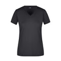 T-shirt Ladies Slim Fit V-t nero / S - personalizzabile con logo