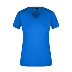 T-shirt Ladies Slim Fit V-t royal / S - personalizzabile con logo