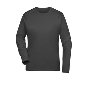 T-shirt Ladies Sports Shirt Long-sleeved grigio / XS - personalizzabile con logo